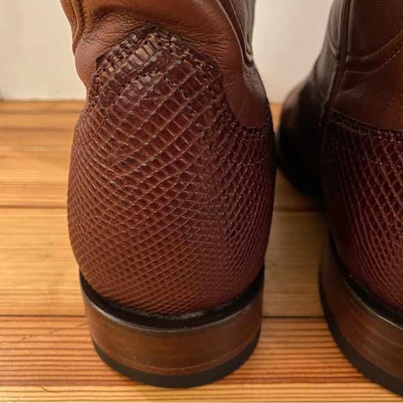 Tecovas The Nash Men’s Cowboy Boots 9.5 EE Exotic Lizard Brown Roper Made Mexico - Picture 4 of 16